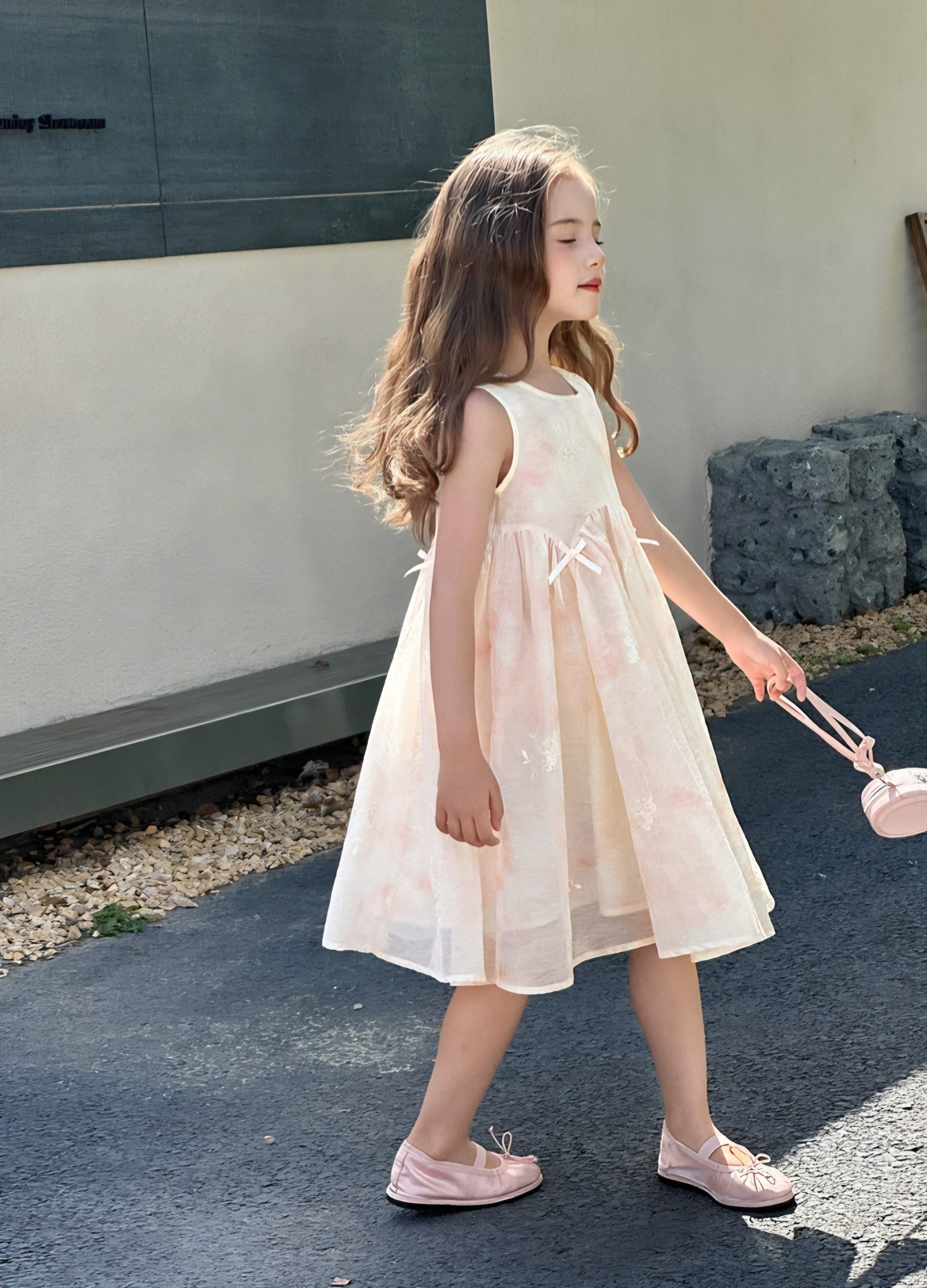 [Preorder] Bows & Embroidery Vest Dress