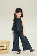 Load image into Gallery viewer, [Preorder] Carefree Denim Top &amp; Bottom Set
