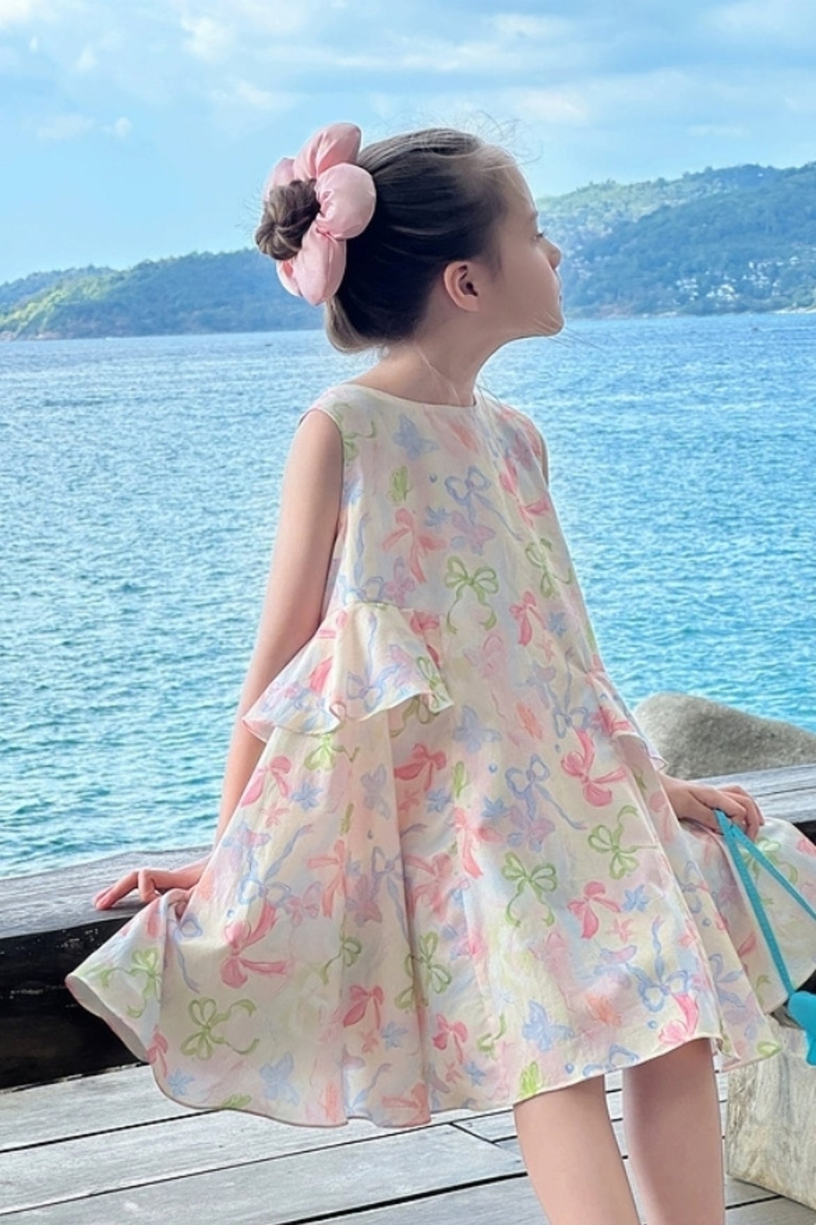 [Preorder] Printed Ribbons Vest Dress