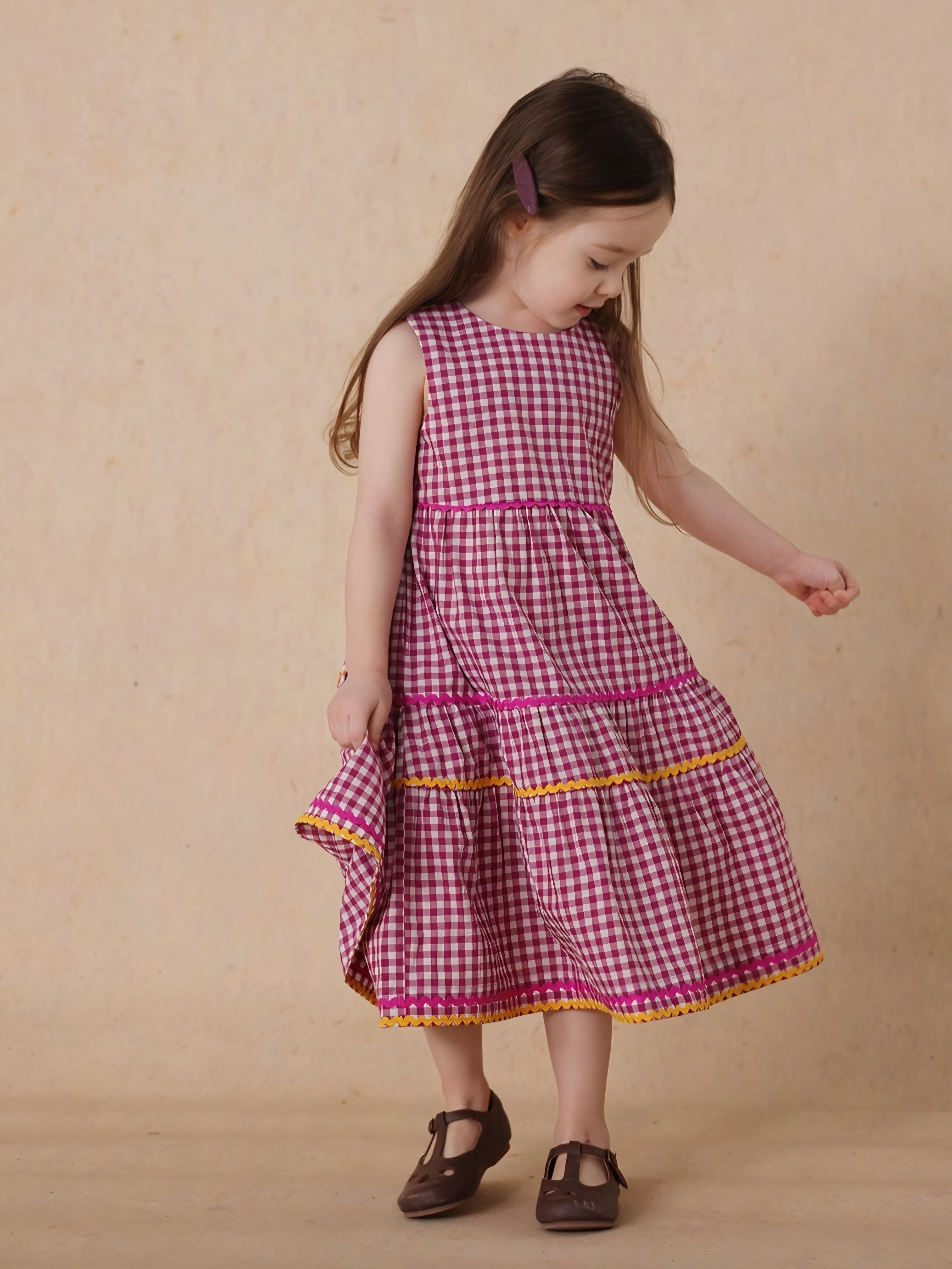 [Preorder] Tango Plaid Patchwork Vest Dress