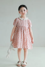 Load image into Gallery viewer, [Preorder] Lace Collar Crushed Floral Dress
