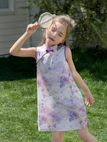 Load image into Gallery viewer, Violet Butterfly Cheongsam Dress
