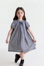 Load image into Gallery viewer, [Preorder] Midnight Gingham Smocked Dress
