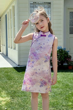 Load image into Gallery viewer, Violet Butterfly Cheongsam Dress
