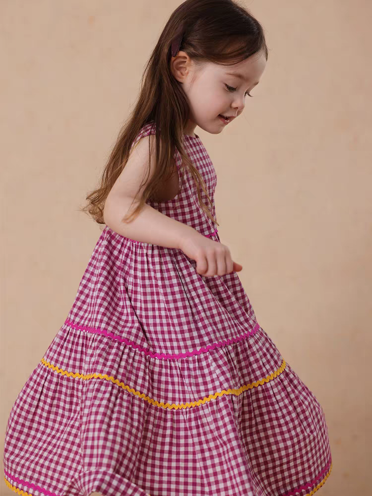 [Preorder] Tango Plaid Patchwork Vest Dress