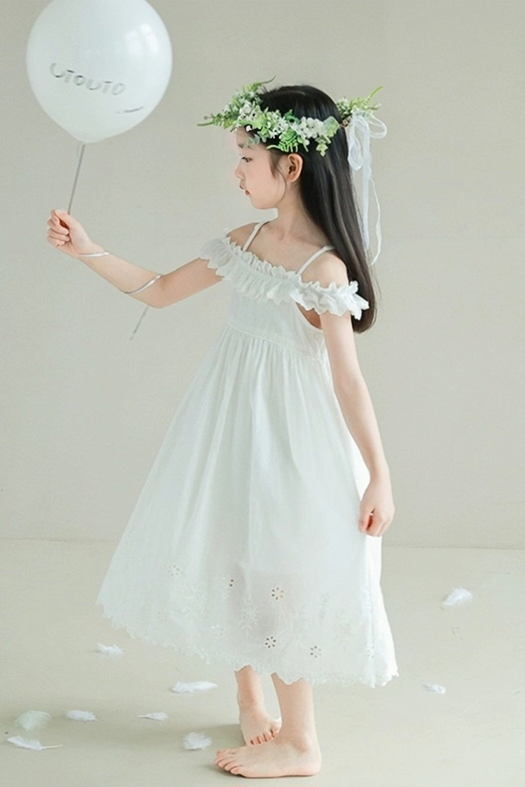 [Preorder] Drop Shoulder Eyelet Hem Dress