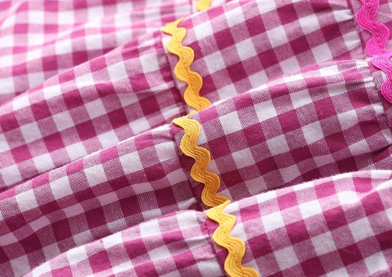 [Preorder] Tango Plaid Patchwork Vest Dress