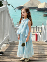 Load image into Gallery viewer, Misty Rain Cheongsam Top &amp; Bottom Set
