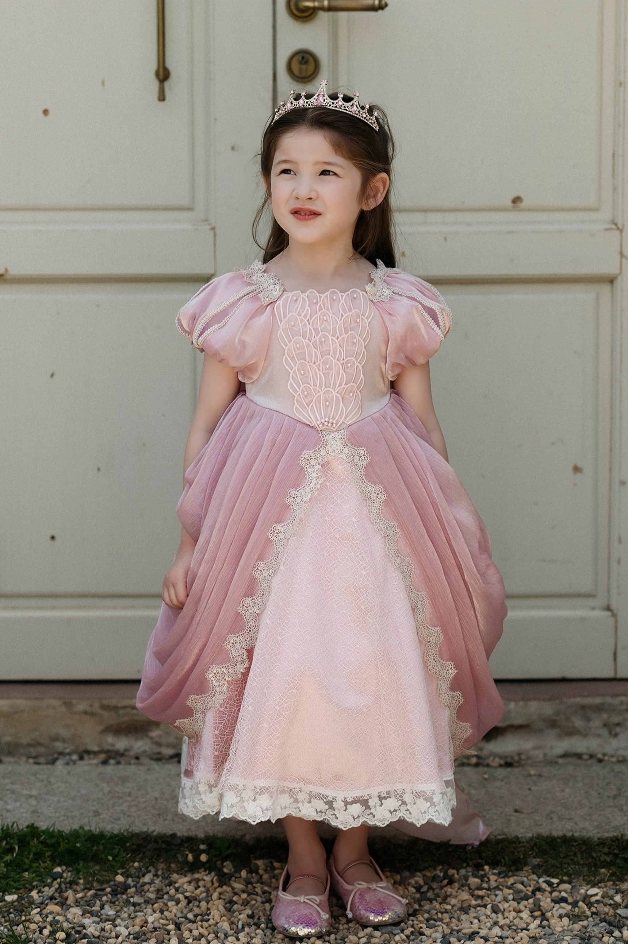 princess dress singapore Romantic Off-the-Shoulder Ball Gown Princess Style with Exquisite  Lace-Trimmed Train