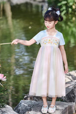 Load image into Gallery viewer, Symphony Tulle Chinese-Style Dress - Blue
