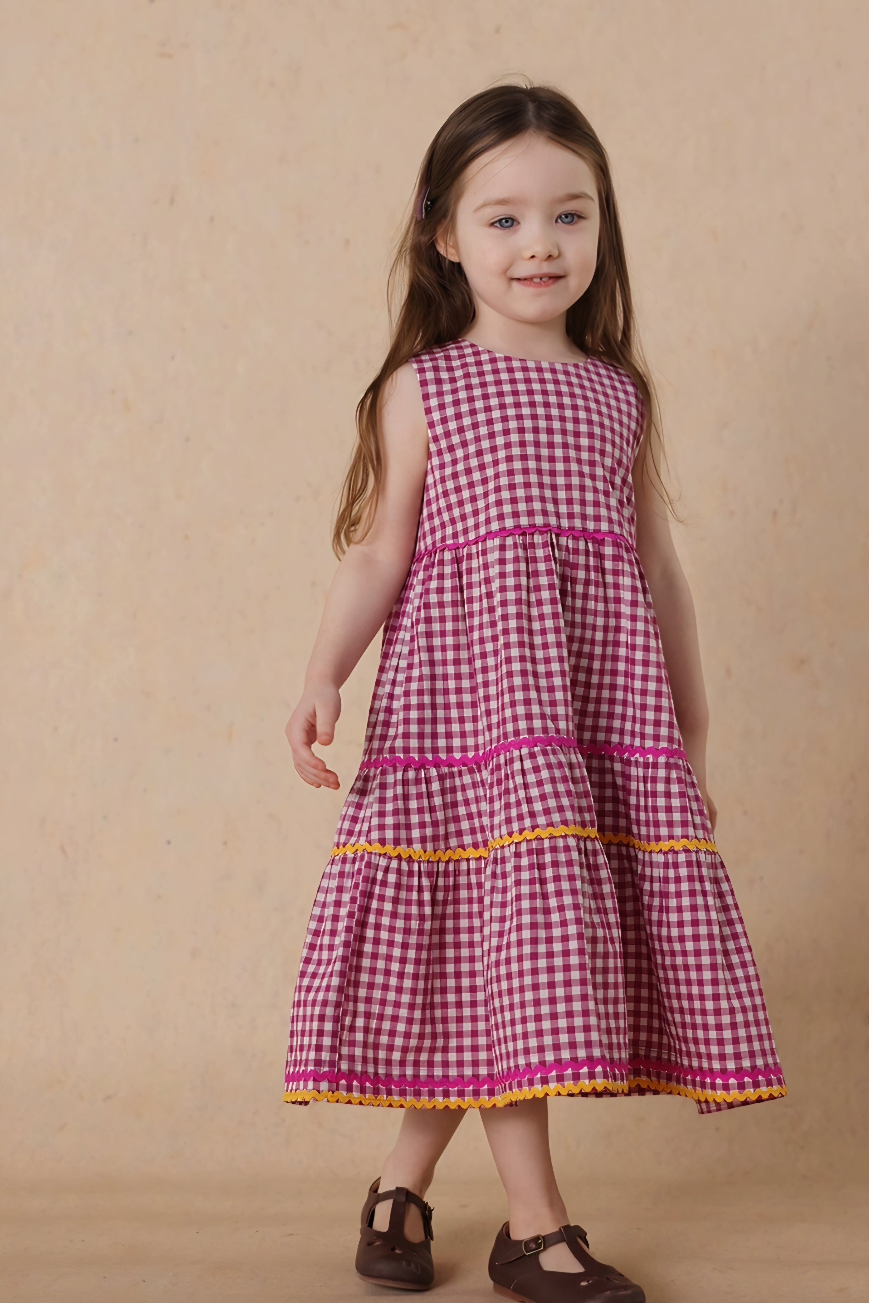 [Preorder] Tango Plaid Patchwork Vest Dress