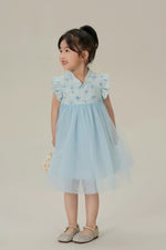 Load image into Gallery viewer, Morning Whispers Tulle Cheongsam Dress - Blue
