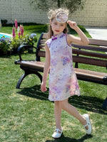 Load image into Gallery viewer, Violet Butterfly Cheongsam Dress
