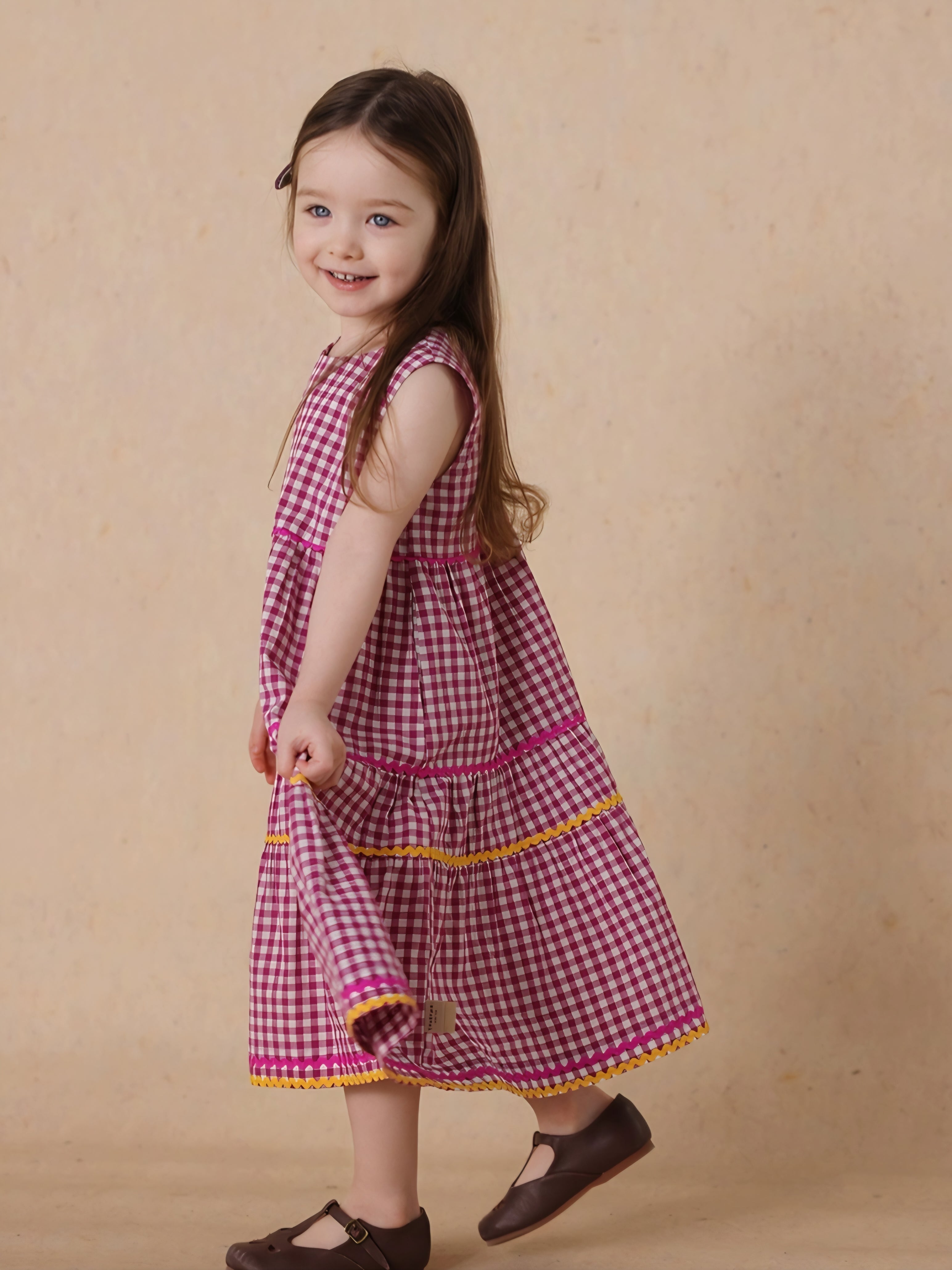 [Preorder] Tango Plaid Patchwork Vest Dress