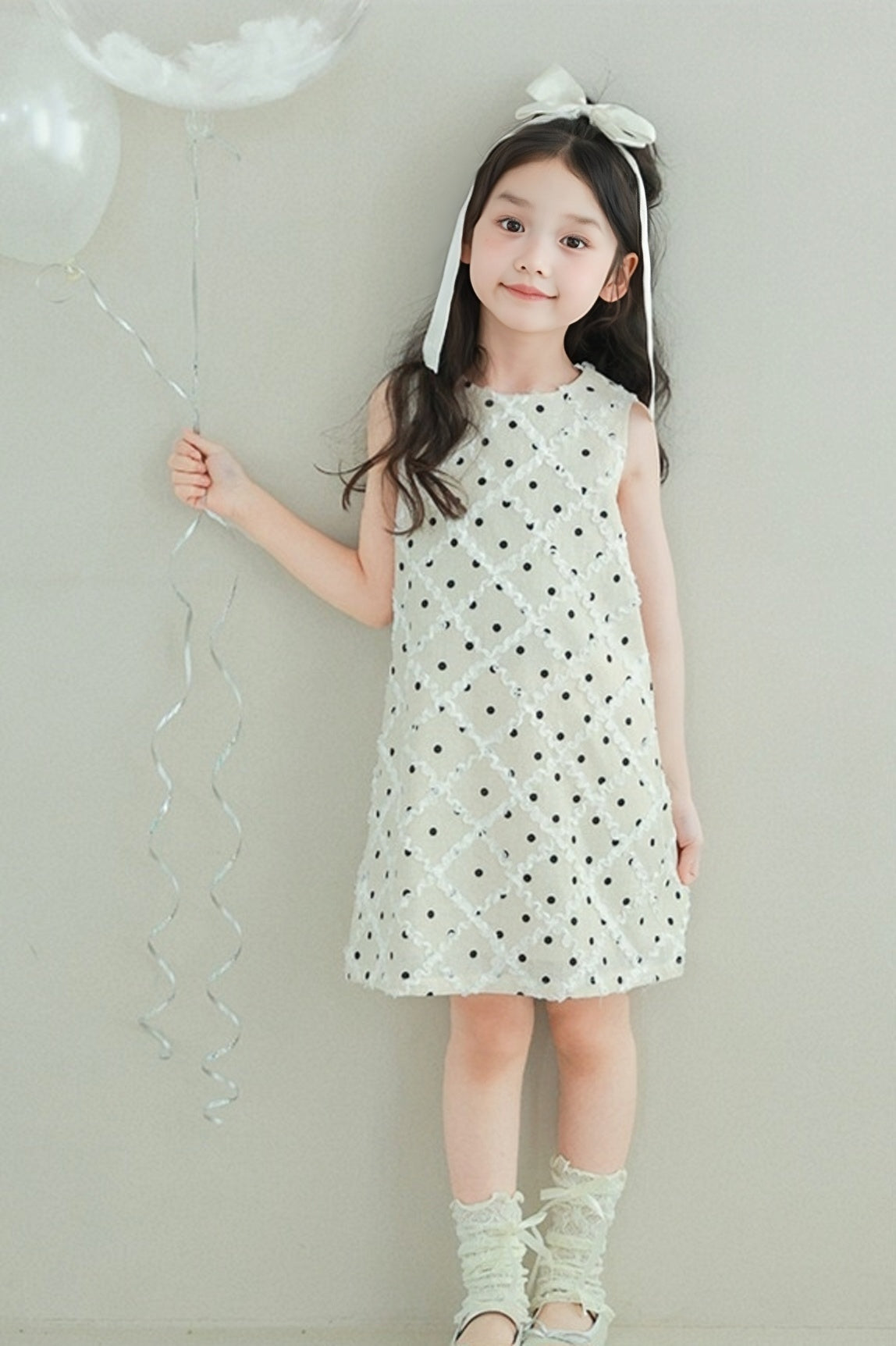 [Preorder] Polka Dots Diamond Pattern Dress