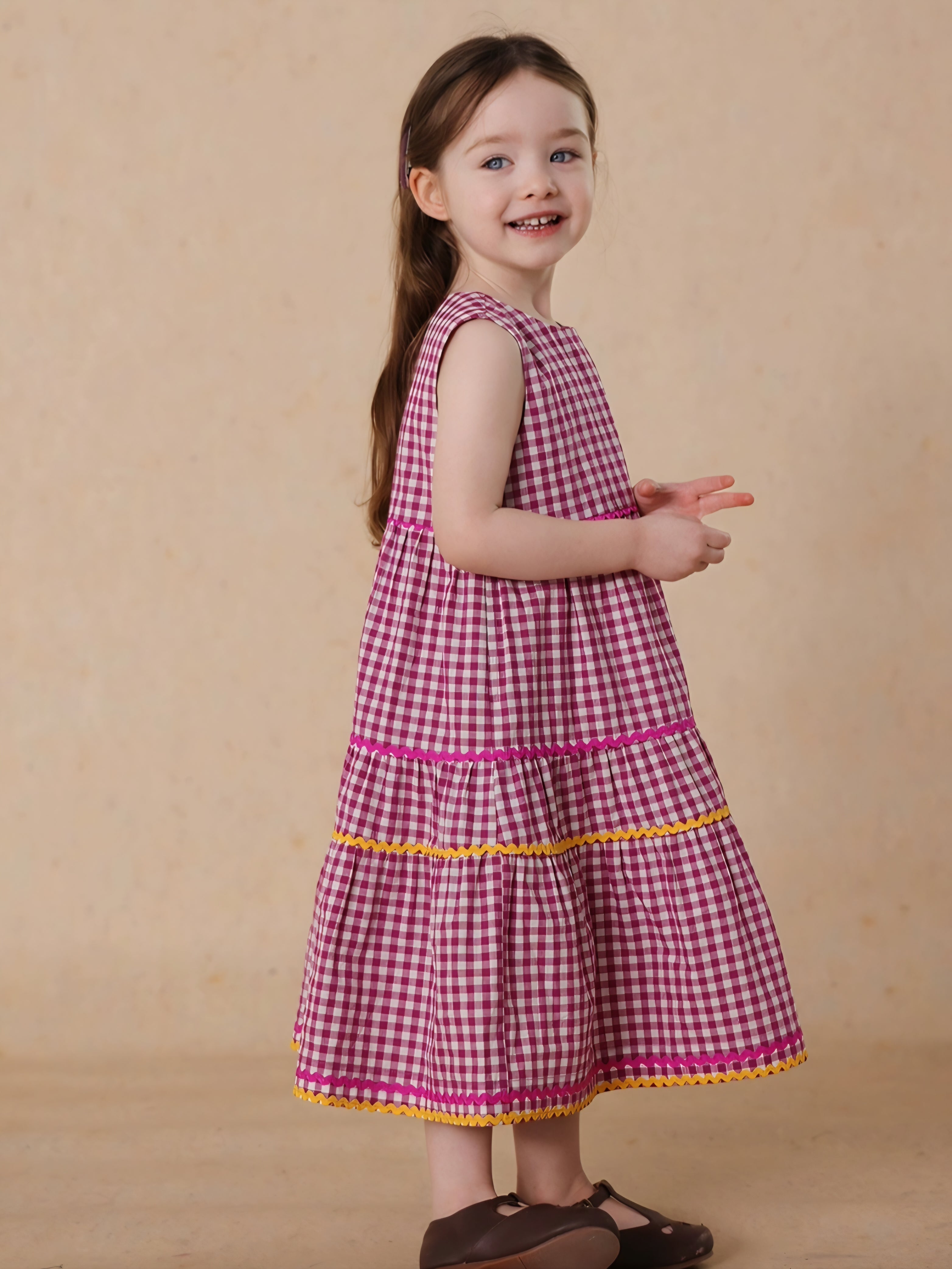 [Preorder] Tango Plaid Patchwork Vest Dress