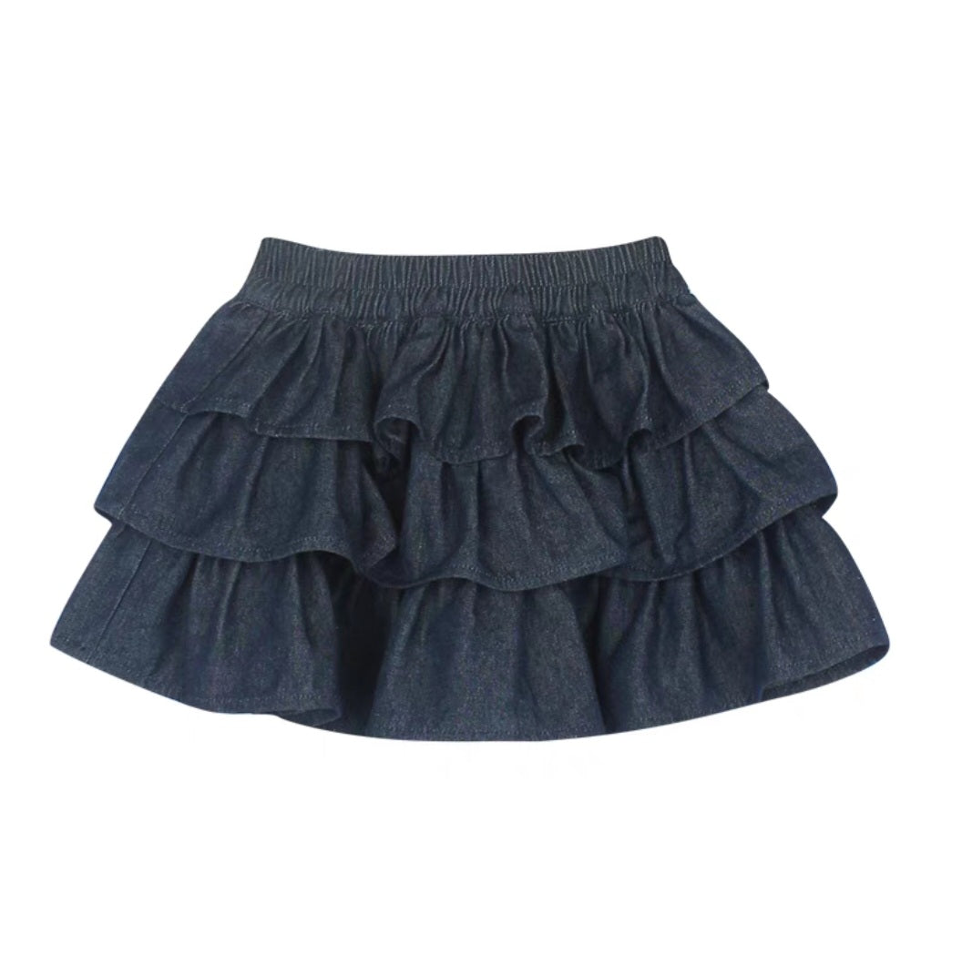 [Preorder] Splicing Denim Cake Skirt