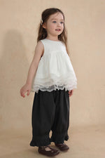 Load image into Gallery viewer, [Preorder] Puffy Lace Hem Babydoll Top

