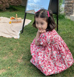 Load image into Gallery viewer, Floral Puff Sleeves Cheongsam Dress
