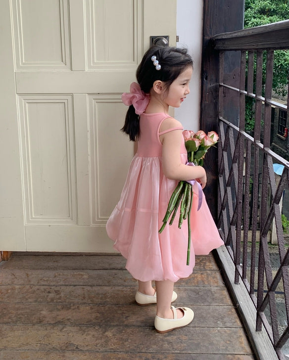 Lantern Gauze Vest Dress