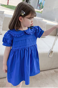 Doll Collar Royal Blue Dress