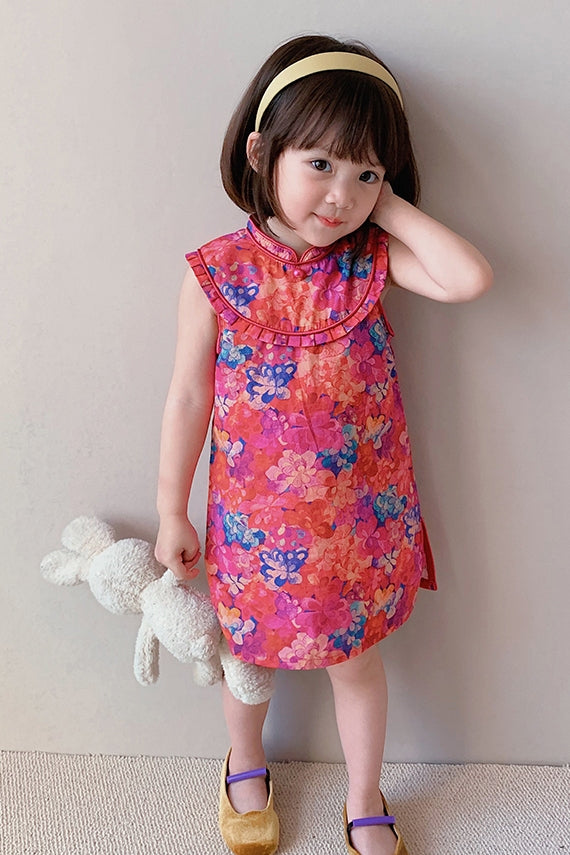Sleeveless Side Split Cheongsam Dress