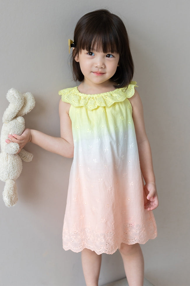 Eyelet Gradient Color Dress