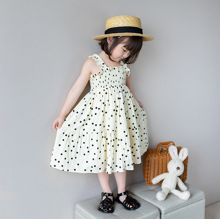 Polka Dots Shirred Dress