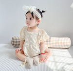 Load image into Gallery viewer, [Preorder] Puff Sleeves Grid Baby Romper
