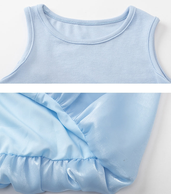 Lantern Gauze Vest Dress