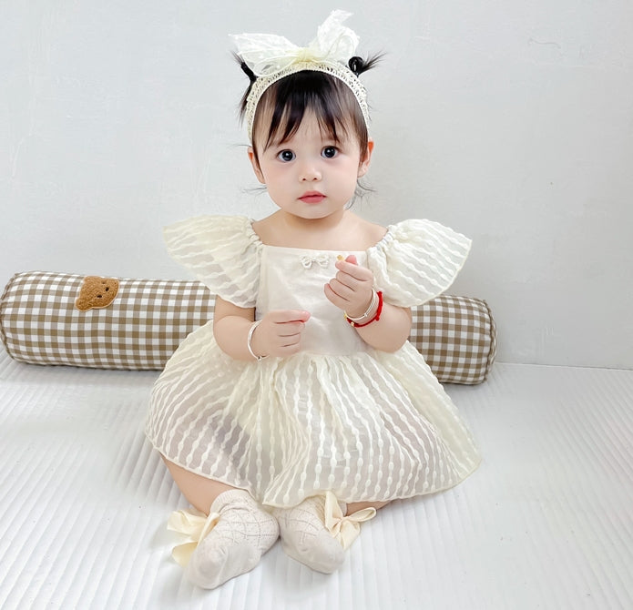 [Preorder] Flutter Sleeves Baby Romper Dress