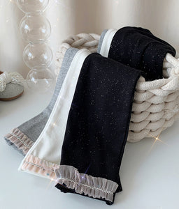 Lace Trim Glitter Leggings