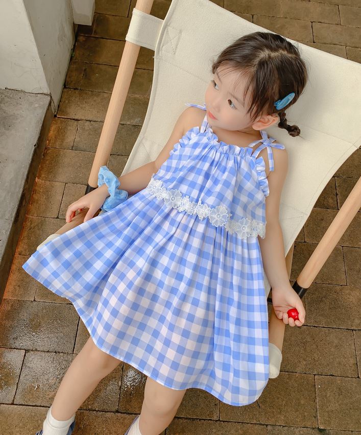 White and store blue gingham dress