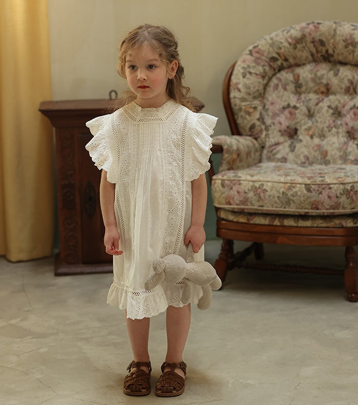 [Preorder] Pleated Hollow Lace Dress