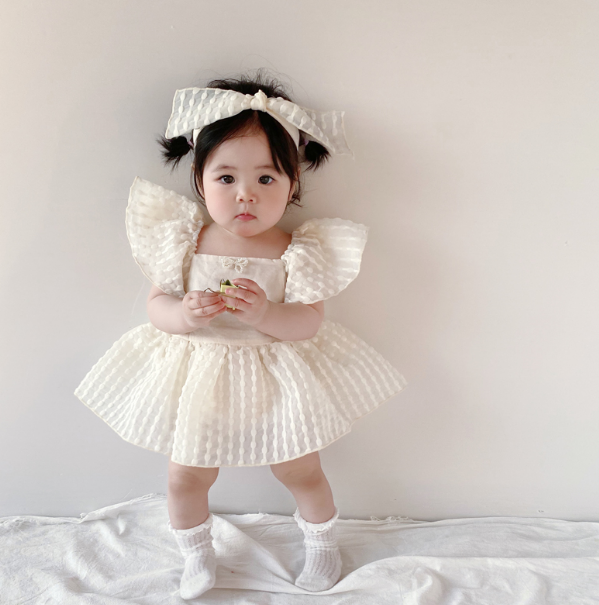 [Preorder] Flutter Sleeves Baby Romper Dress