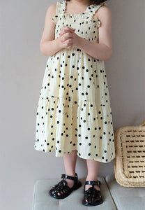 Polka Dots Shirred Dress