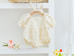 Load image into Gallery viewer, [Preorder] Puff Sleeves Grid Baby Romper
