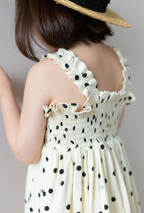 Polka Dots Shirred Dress