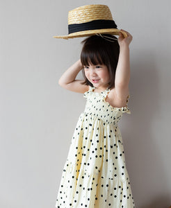 Polka Dots Shirred Dress