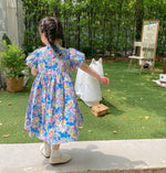 Load image into Gallery viewer, Floral Puff Sleeves Cheongsam Dress
