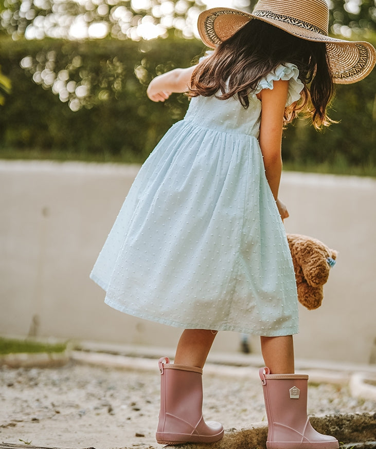 Ruffle Sleeves Jacquard Dress