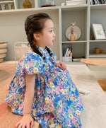 Load image into Gallery viewer, Floral Puff Sleeves Cheongsam Dress

