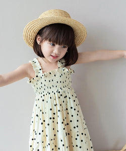 Polka Dots Shirred Dress