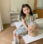 Load image into Gallery viewer, Ruffle Sleeves Retro Cheongsam Dress
