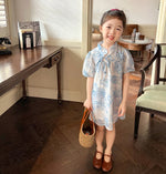 Load image into Gallery viewer, Front Ribbon Tie Cheongsam Dress
