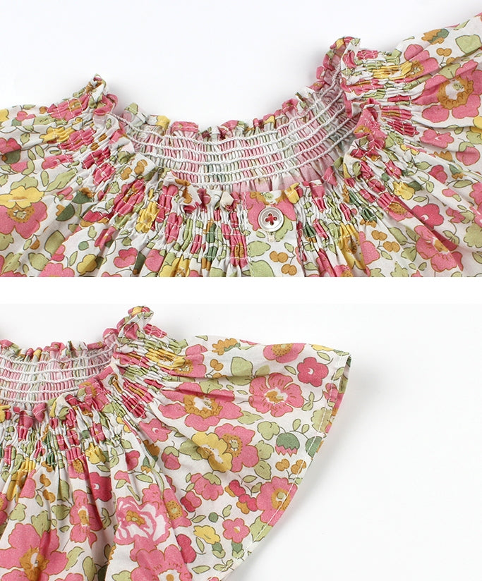 Ruffle Neckline Floral Top