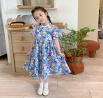 Load image into Gallery viewer, Floral Puff Sleeves Cheongsam Dress
