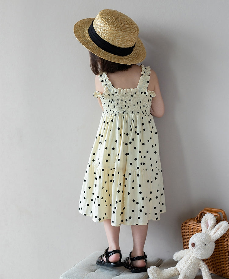 Polka Dots Shirred Dress