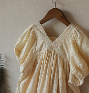 Square Lace Pleat Dress