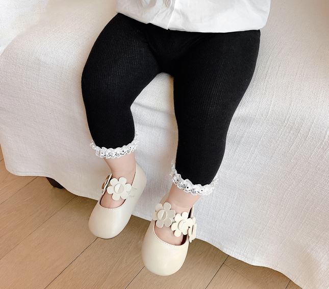 Girls lace trim on sale leggings